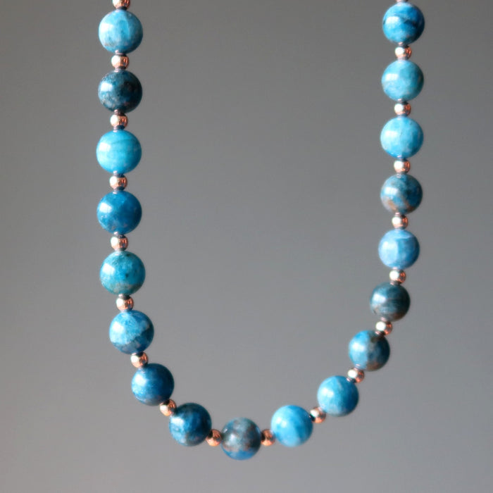 Apatite Necklace Master Manifestation Blue Stone Copper