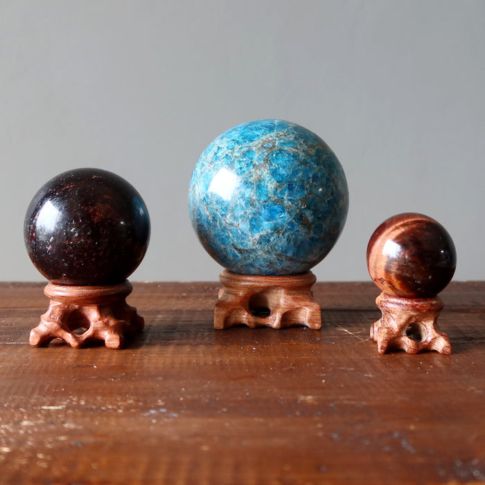 Wood Stands for Crystal Ball Spheres Eggs Pastoral Display