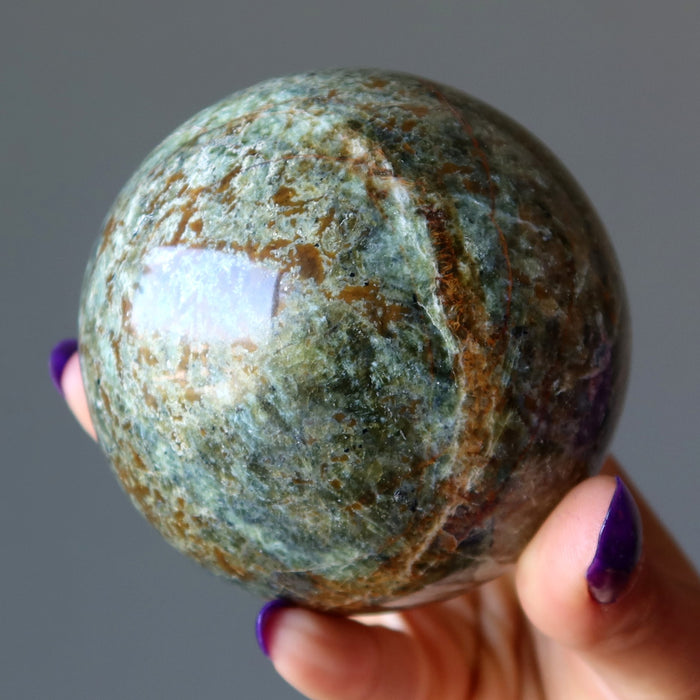 Chrysoprase Sphere Wild Spirit Abundance Green Crystal Ball