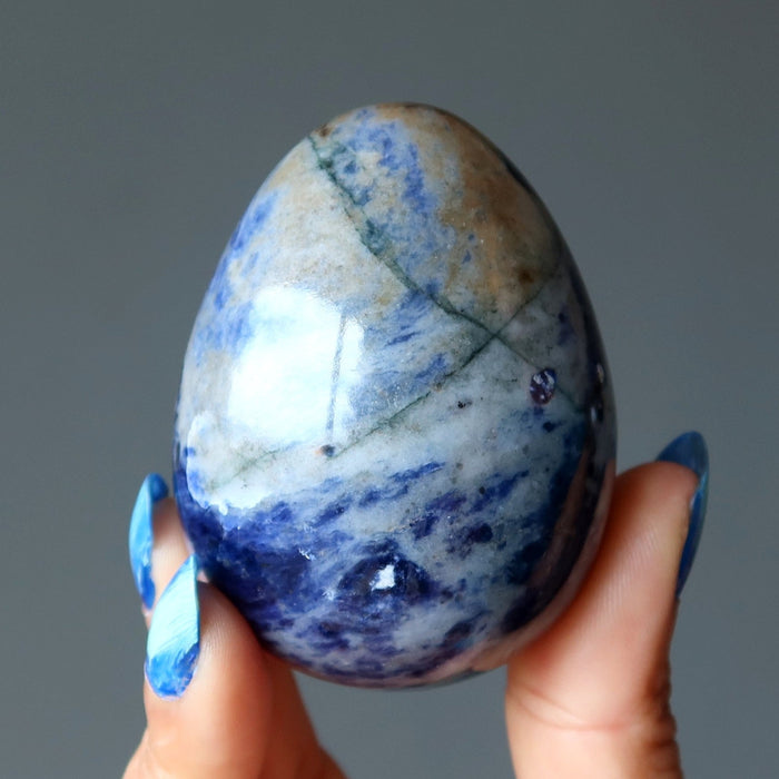 Sodalite Egg Crack of Dawn Fresh Blue Cloud Crystal