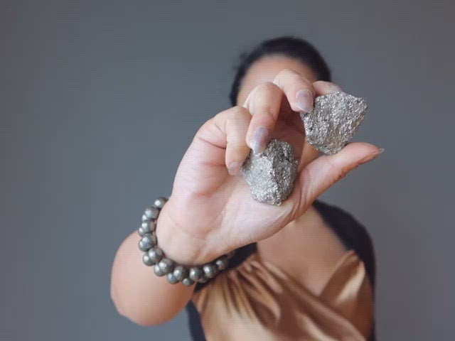 video featuring pyrite clusters