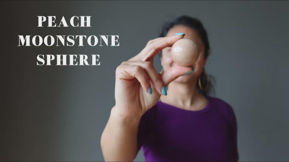 video on peach moonstone sphere