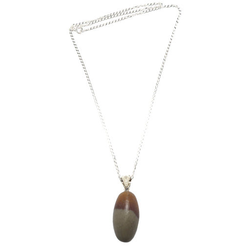 brown shiva lingam egg pendant on sterling silver necklace chains