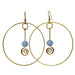 blue lace agate stones in gold spiral hoop earrings