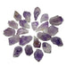 set of 21 rough crystal amethyst points
