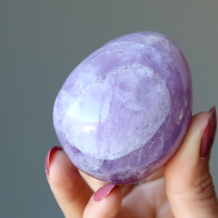 Amethyst Egg Life Lesson to Enlightenment Wounded Warrior Stone