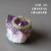 amethyst geode cluster with jade ring