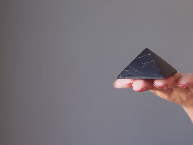 video featuring shungite pyramid