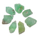 7 green calcite rough stones