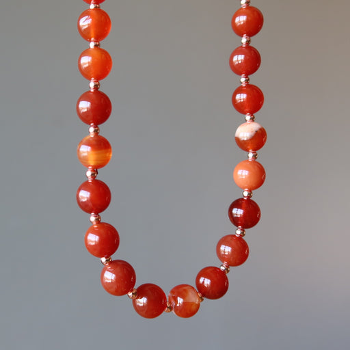 carnelian copper beaded necklace