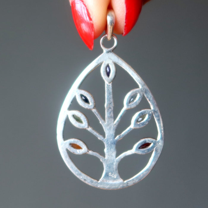 Chakra Pendant Tree of Life Elite Gemstones Sterling Silver