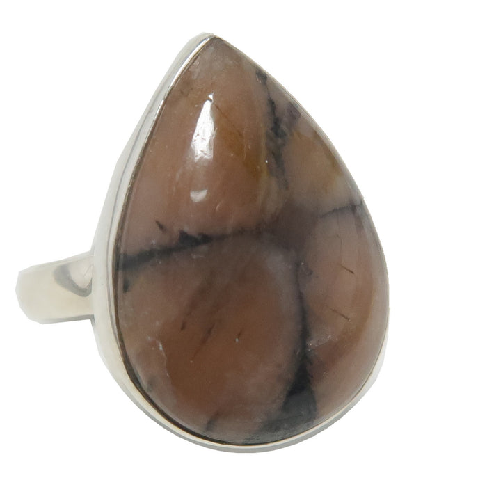 Chiastolite Ring Cross My Path Good Fortune Crystal Sterling Silver