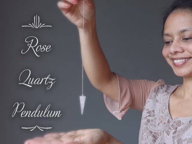 video featuring rose quartz pendulum
