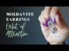 video on moldavite garnet earrings