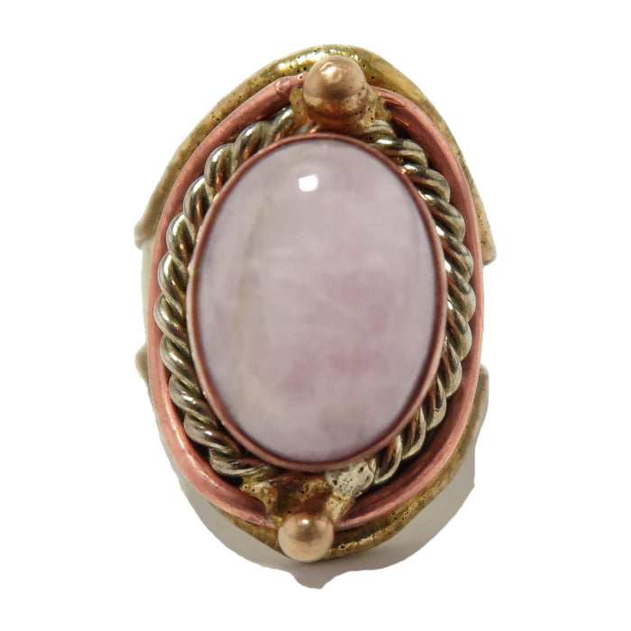 Kunzite Ring Love is Spiritual Pink Gemstone Adjustable Gold