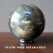 labradorite sphere on hematine ring stand which is sold separately