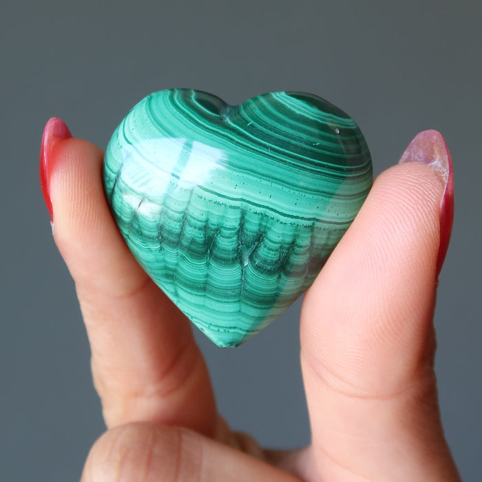 Malachite Heart Love You Most Green Healing Crystal Stone