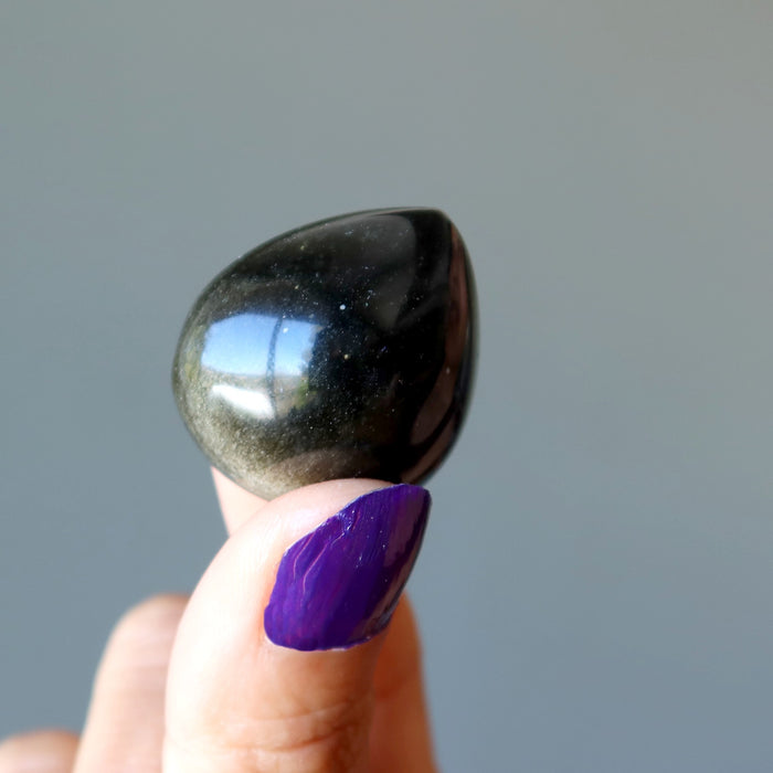Gold Sheen Obsidian Cabochon Drop the Drama Protection Gem