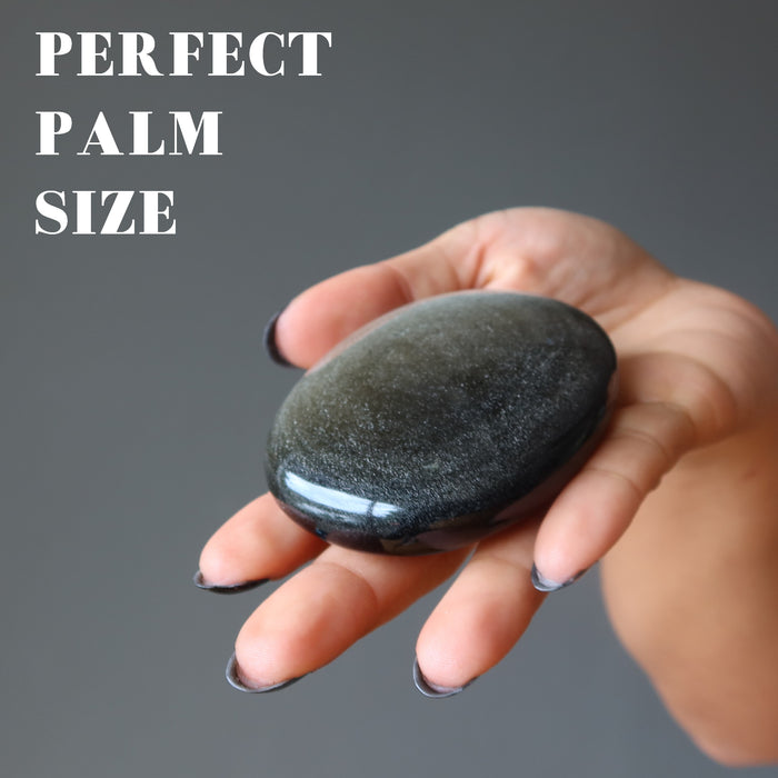 Sheen Obsidian Palm Stone Protected Confidence Crystal
