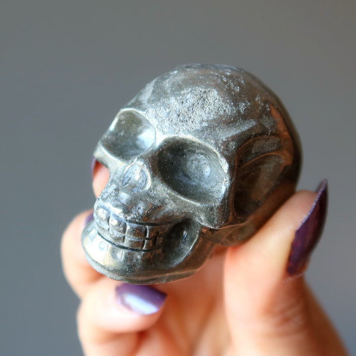 Pyrite Skull Pirate's Treasure Chest Gold Abundance Crystal