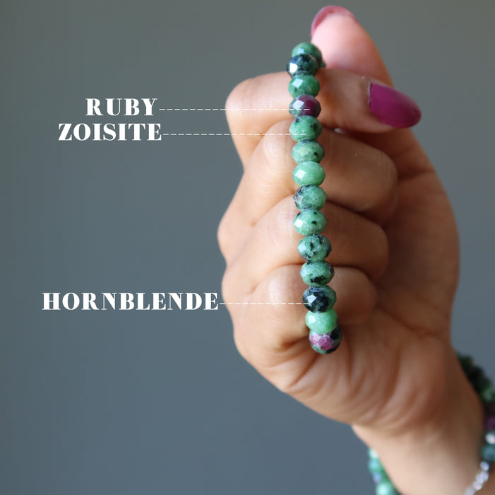 Ruby Zoisite Bracelet Rich Royal Luxe Gem Green Red Sterling