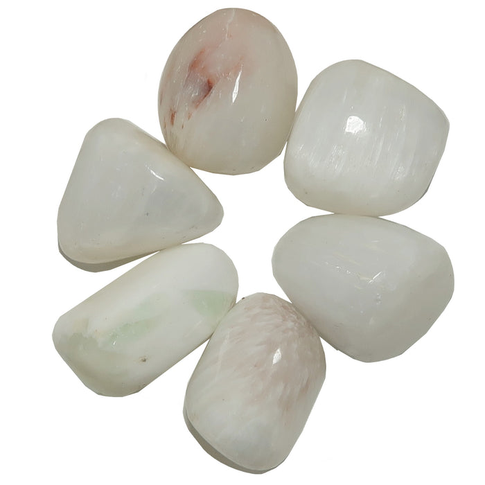 Scolecite Tumbled Stones White Angel High Energy Mandala