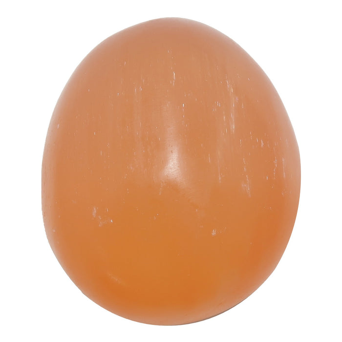 Selenite Egg Orange Burst of Creative Energy Satin Spar Crystal