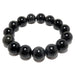 black tourmaline round stretch bracelet with 12mm beads
