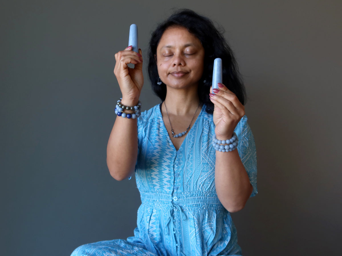 Angelite Guided Angel Meditation with Satin Crystals