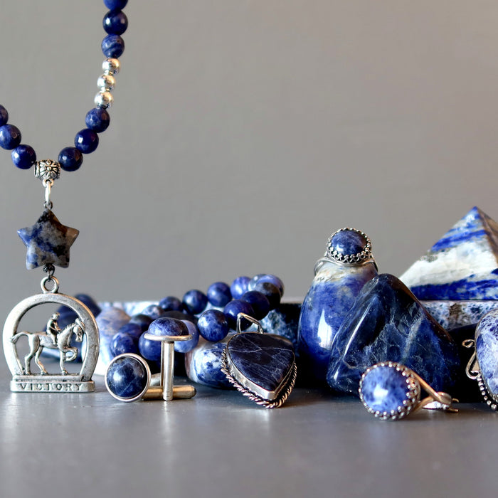 blue and white sodalite jewelry