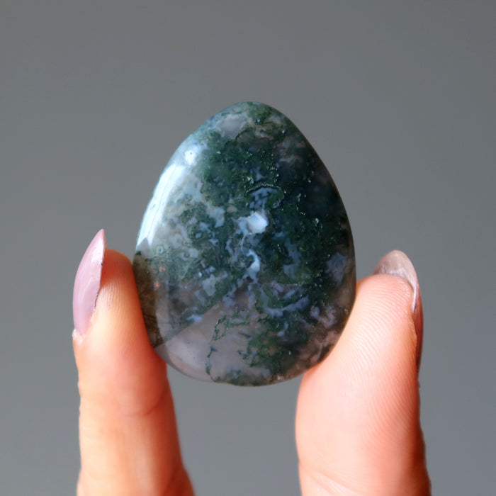 Moss Agate Cabochon Green Pear Promotions Job Crystal