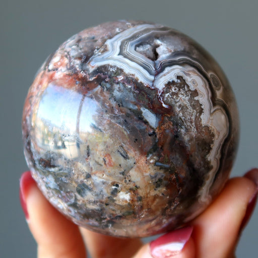 crazy lace agate sphere