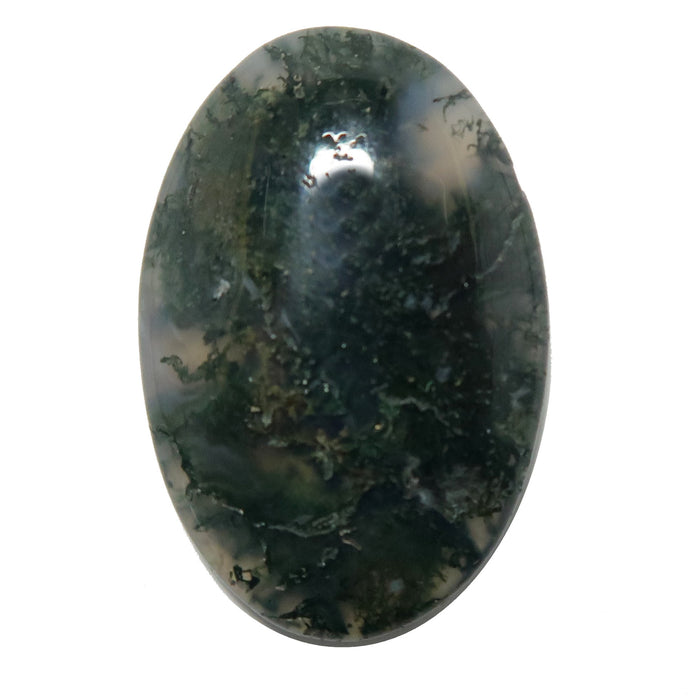Moss Agate Cabochon Oval Mirror of Woods Green Nature Crystal