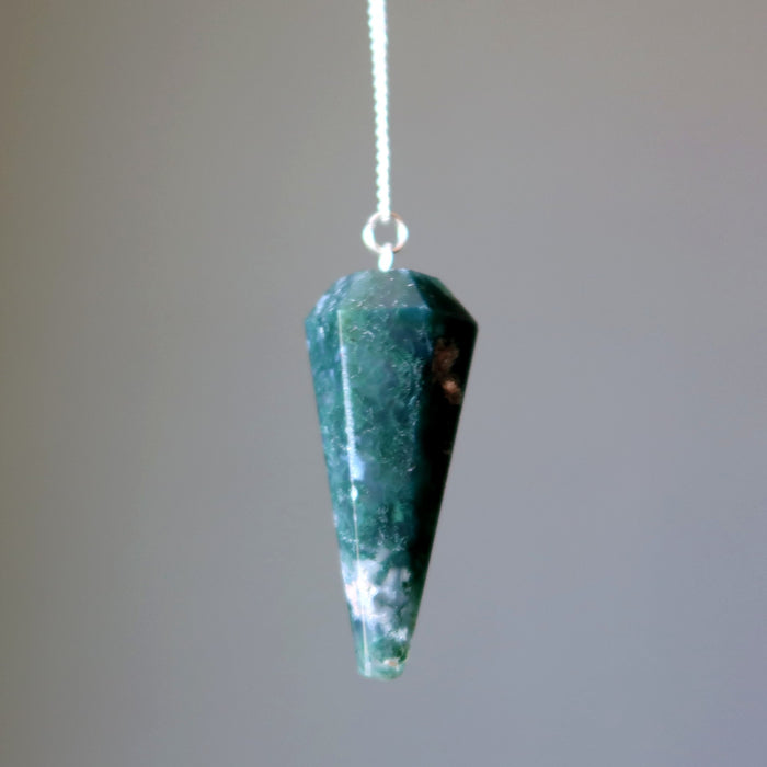 moss agate pendulum