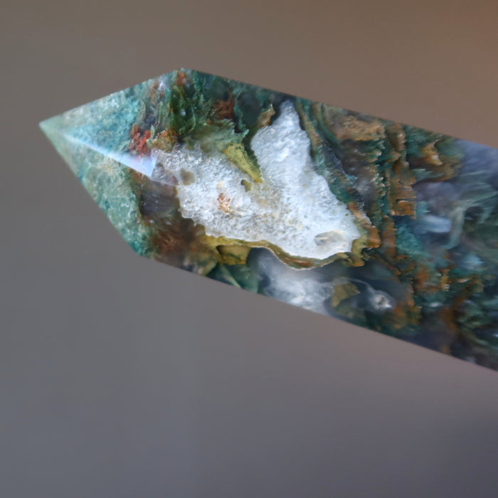 Moss Agate Tower Wand Magic Witch of the Green Forest Point