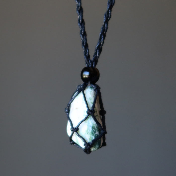 Tree Agate Necklace My Neck of the Woods Macrame Gemstone