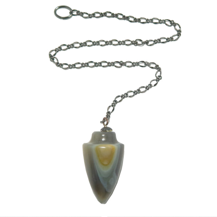 Colorful Lace Agate Pendulum Grounded Instincts Gray Dowsing Crystal