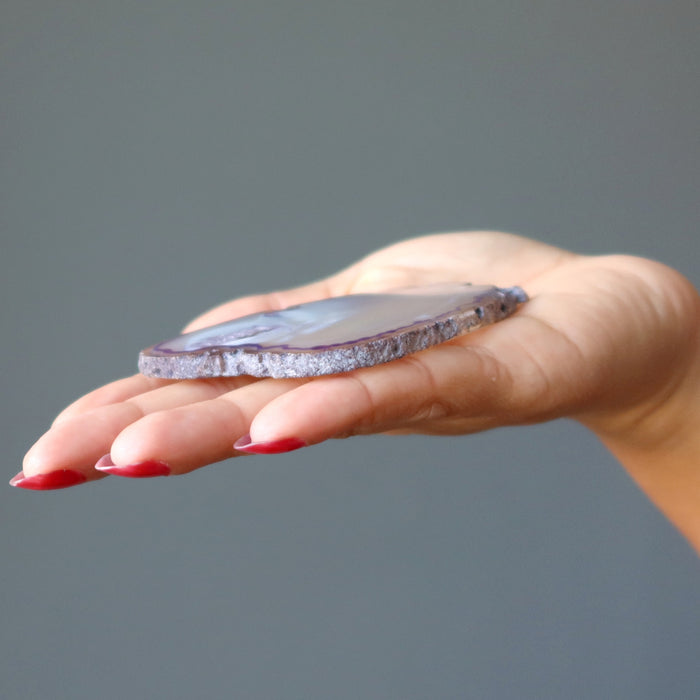 Purple Agate Charger Color Spirit Healing Stone Crystal Slab