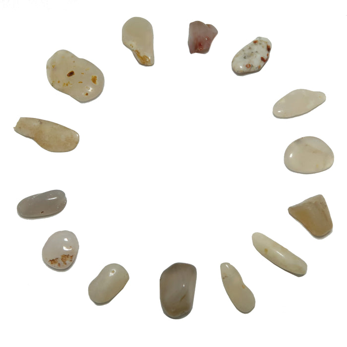 white agate tumbled stones
