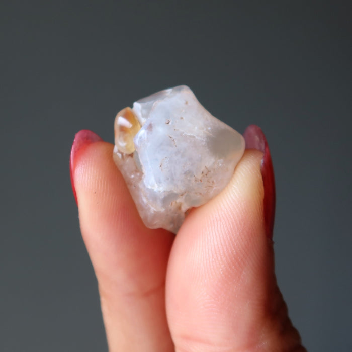 White Agate Tumbled Stone Glisten Hope Prayer Crystals