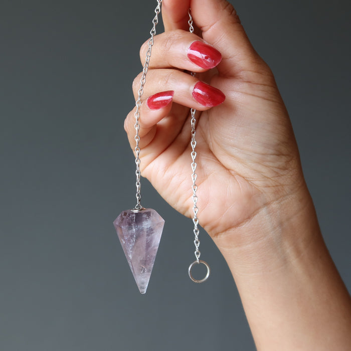 Amethyst Pendulum Chunky Big Soul Crystal Spiritual Healer Stone