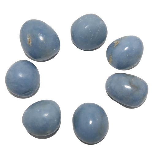 7 angelite tumbled stones