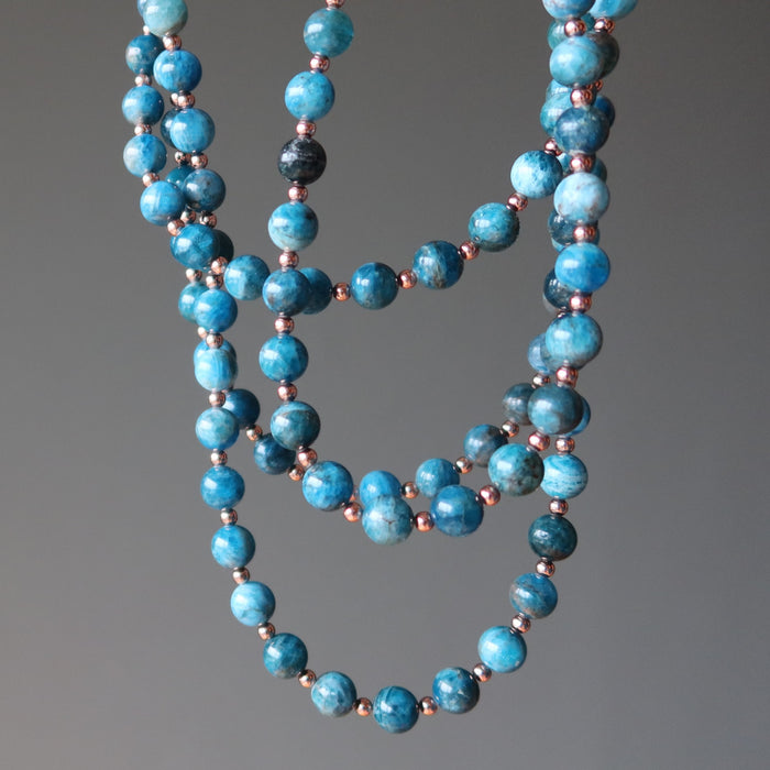 Apatite Necklace Master Manifestation Blue Stone Copper