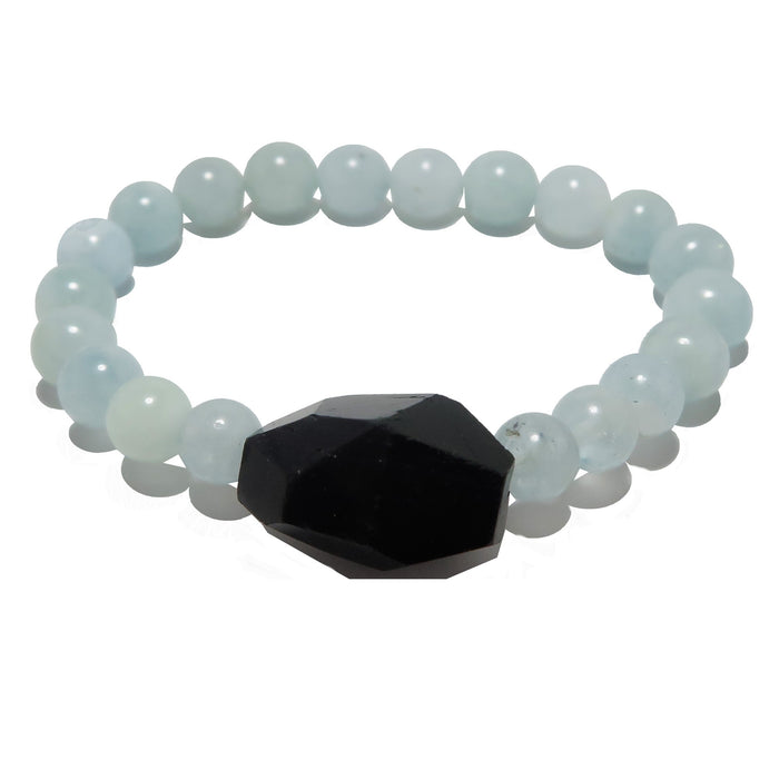 aquamarine and black tourmaline bracelet