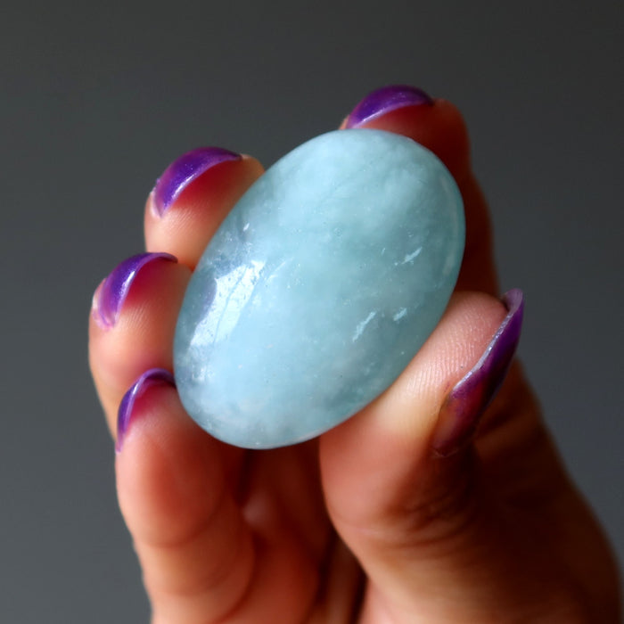 blue aquamarine tumbled stone