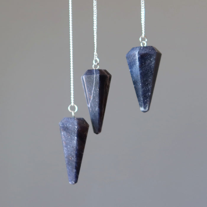 3 blue aventurine pendulums