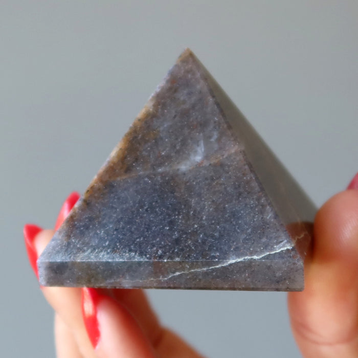 Stormy Gray Aventurine Pyramid Spiritual Utopia — Satin Crystals
