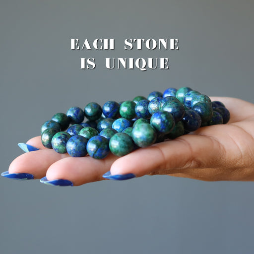 Buy Lithotherapy Elastic Bracelet in Azurite Malachite, Made in France  Online in India - Etsy
