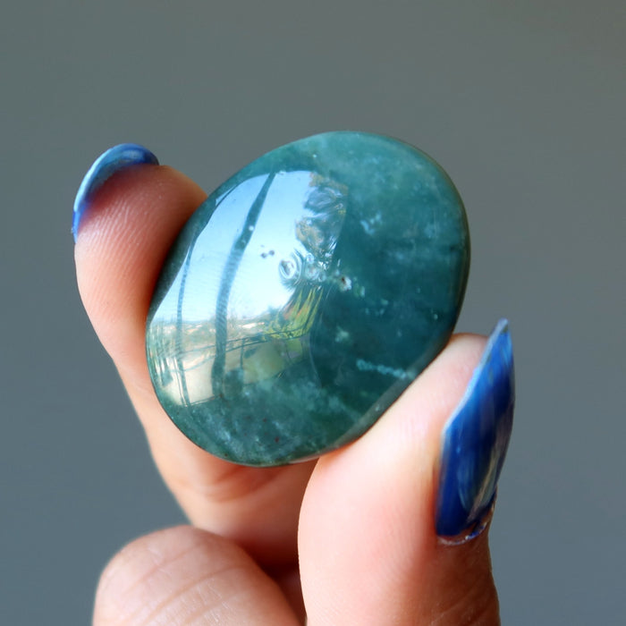 Bloodstone Cabochon Oval Crystal Green Red Stone
