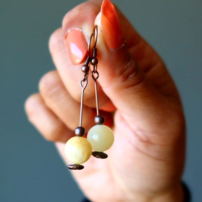 Yellow Calcite Earrings My Daily Drop of Sunshine Crystal Gems